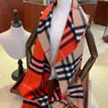 BURBERRY LONG SCARF 250 CM IN TIGER ORANGE AND BEIGE CASHMERE 410473