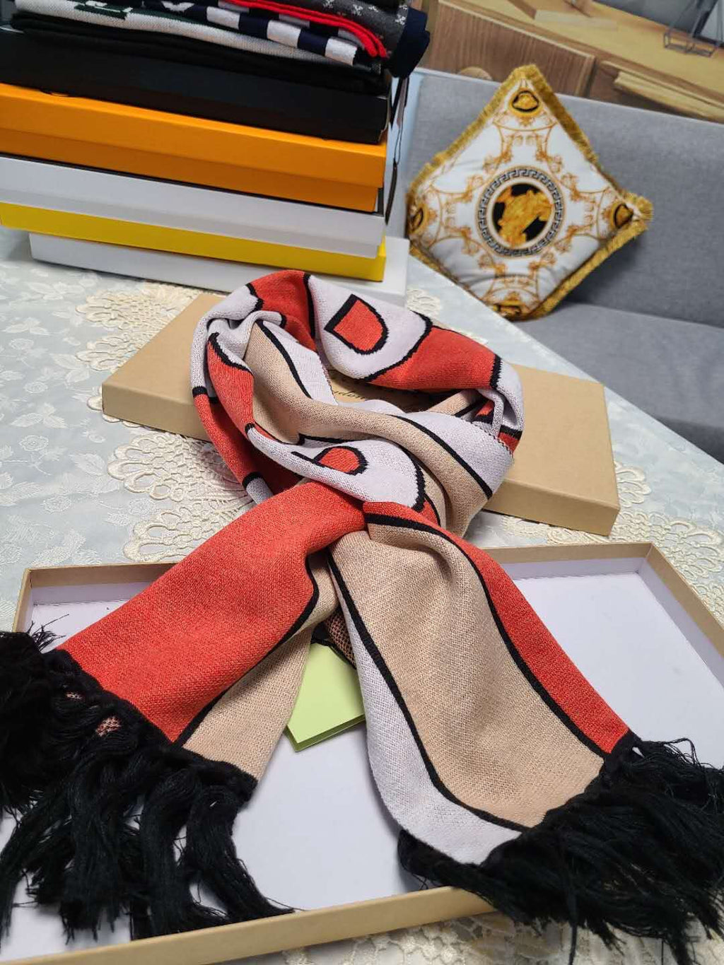 BURBERRY BBR SCARF 175 CM IN CASHMERE 484335