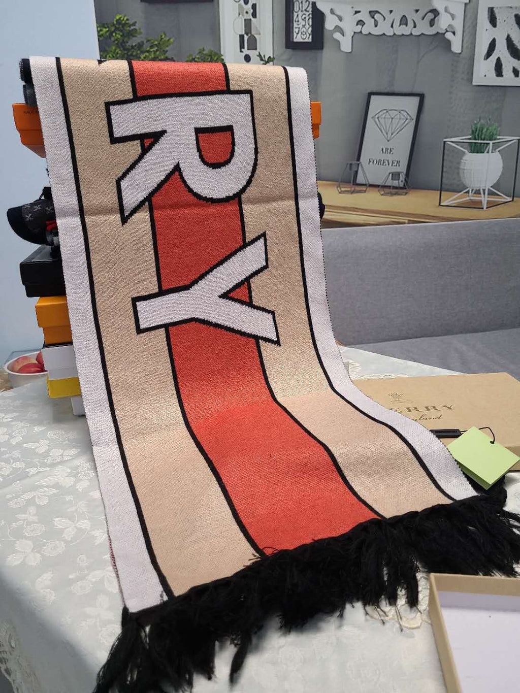 BURBERRY BBR SCARF 175 CM IN CASHMERE 484335