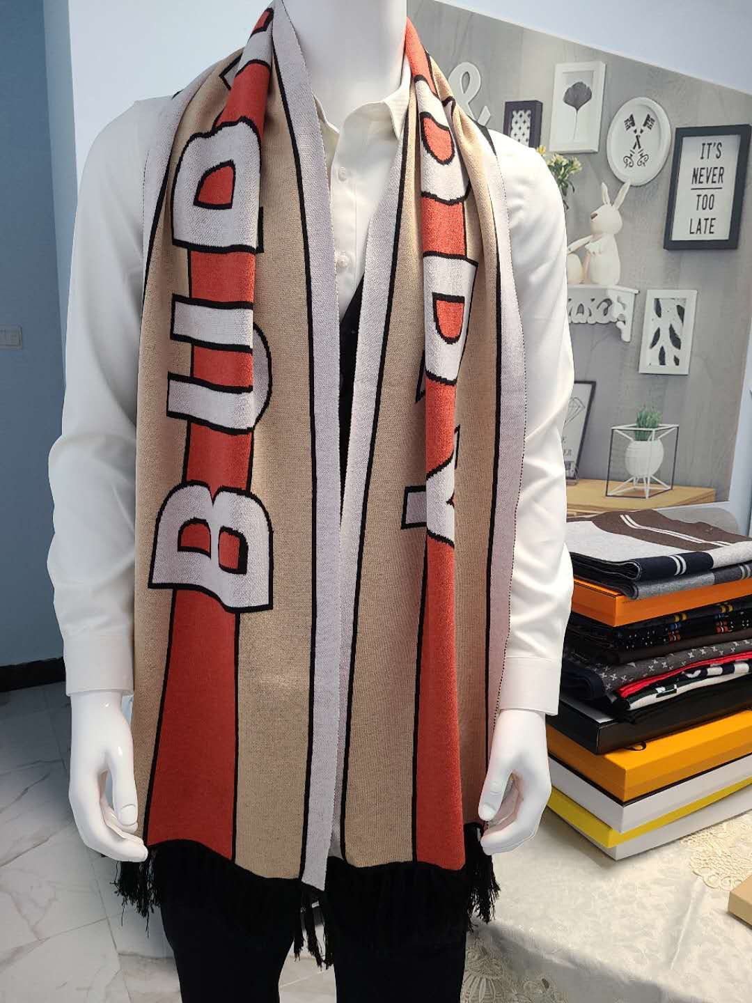 BURBERRY BBR SCARF 175 CM IN CASHMERE 484335
