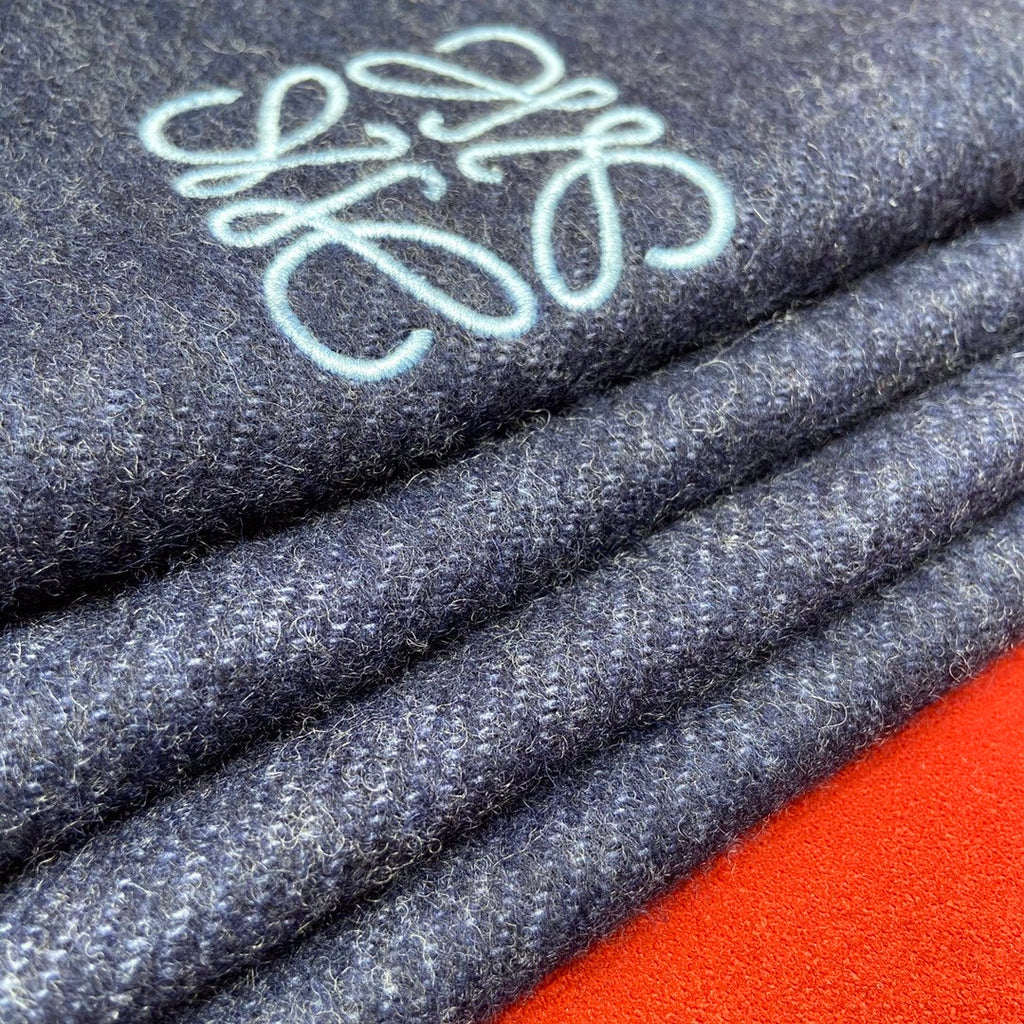 LOEWE SCARF 180 CM IN NAVY BLUE WOOL 409997