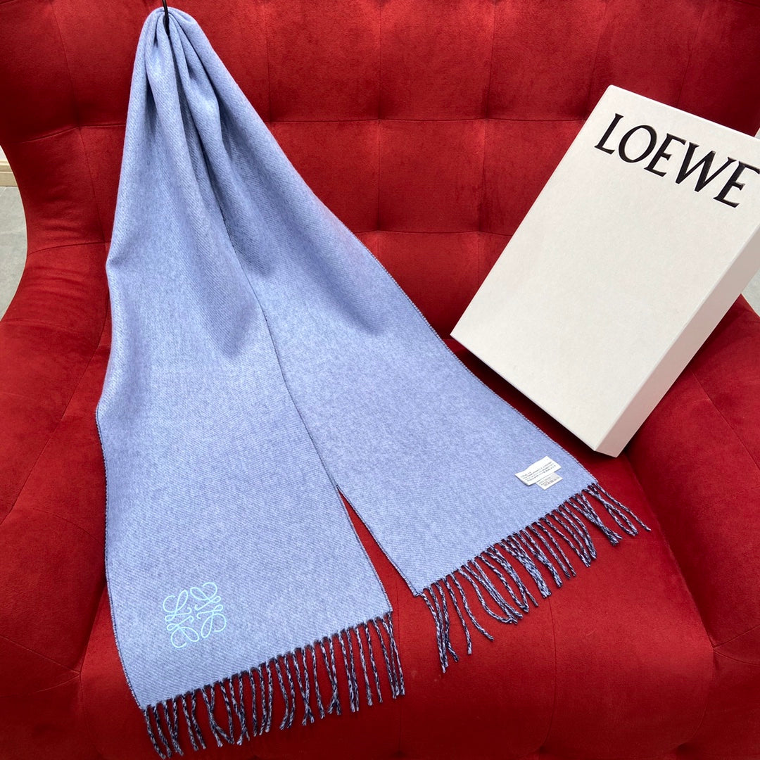 LOEWE SCARF 180 CM IN NAVY BLUE WOOL 409997