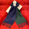 LOEWE SCARF 180 CM IN GREEN FOREST MIX NAVY BLUE WOOL 410001