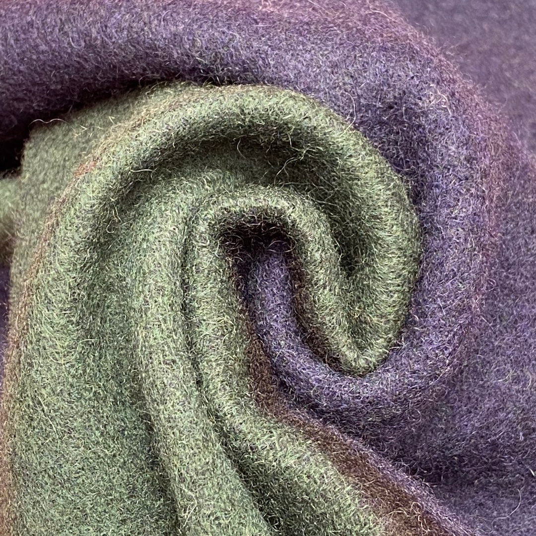 LOEWE SCARF 180 CM IN GREEN FOREST MIX NAVY BLUE WOOL 410001