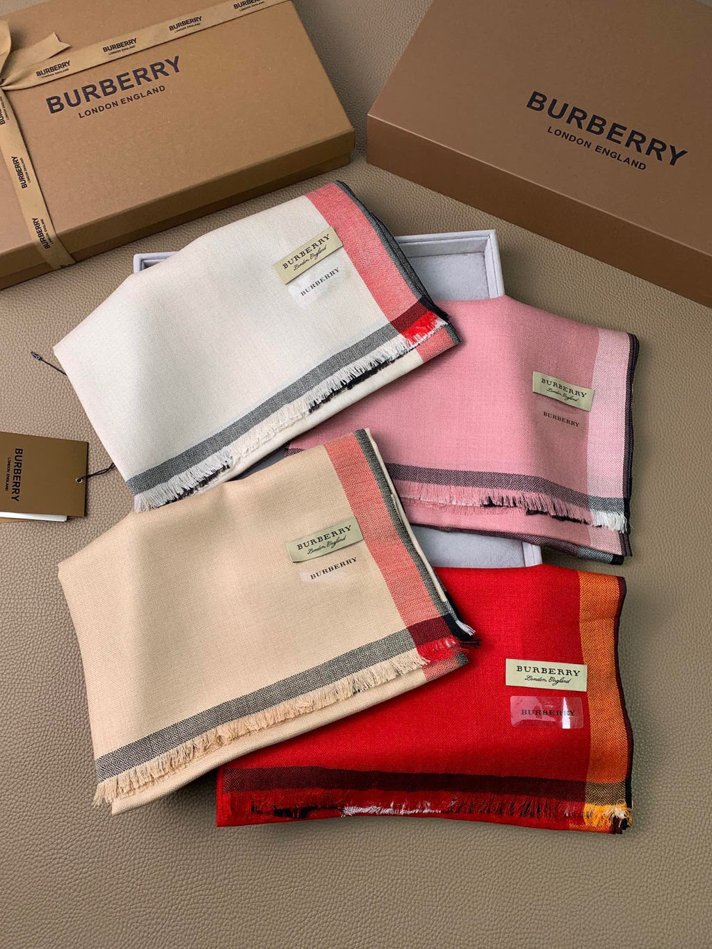 BURBERRY SCARF 200 CM IN ORANGE RED CASHMERE 394730