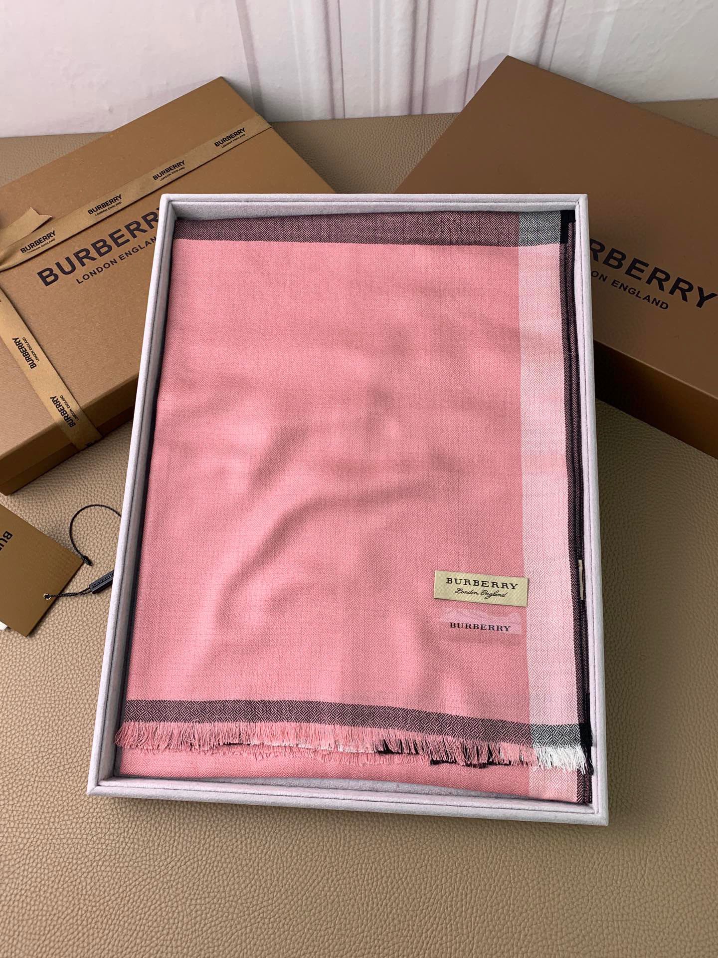 BURBERRY SCARF 200 CM IN ROSE PINK CASHMERE 394727