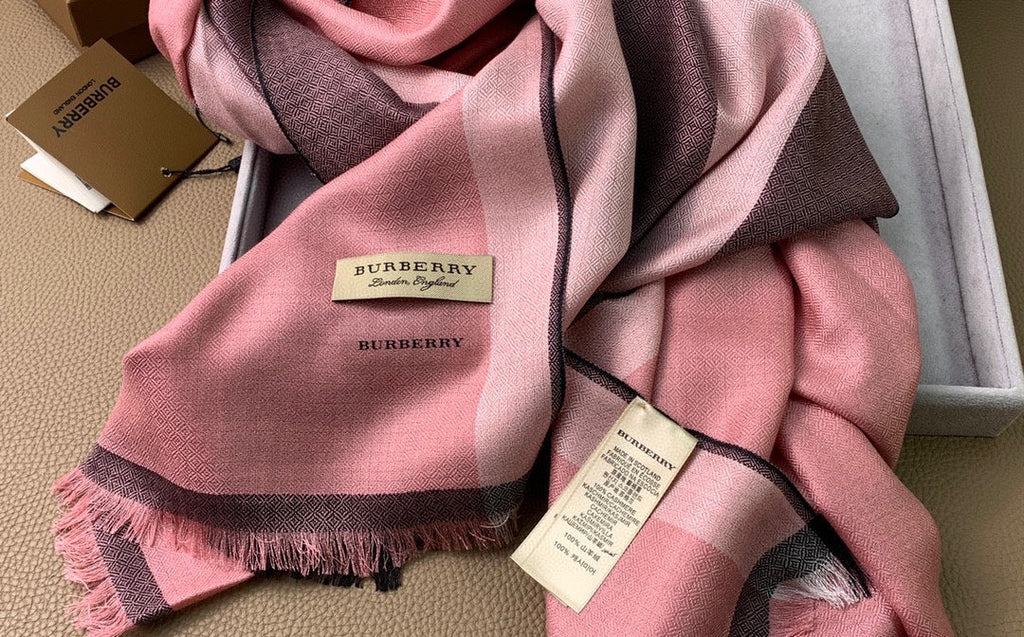 BURBERRY SCARF 200 CM IN ROSE PINK CASHMERE 394727