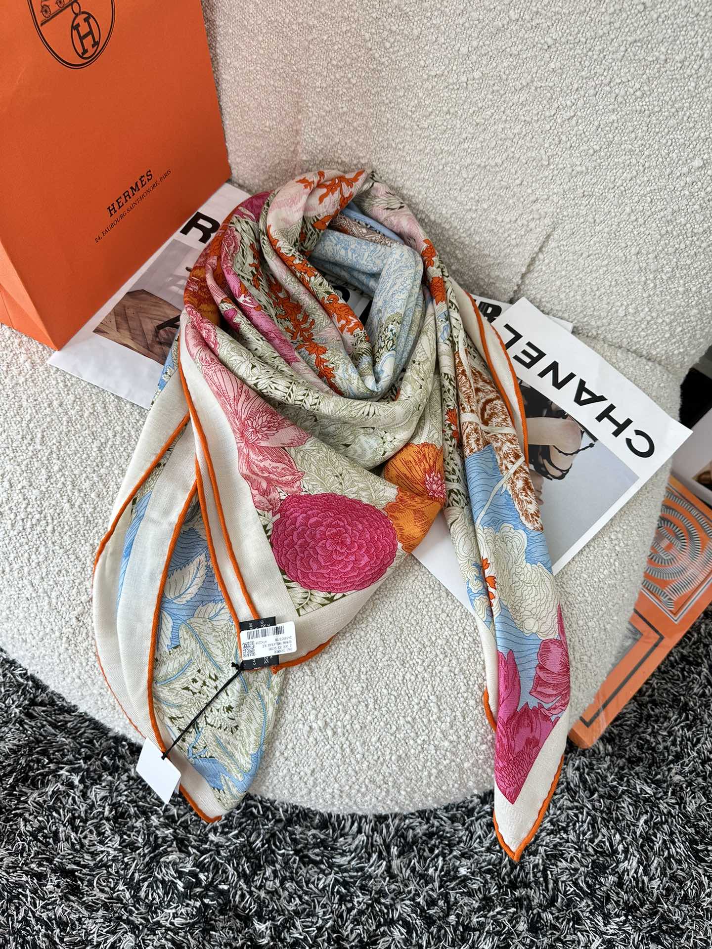 HERMES SCARF 135 CM COLORFUL 393104