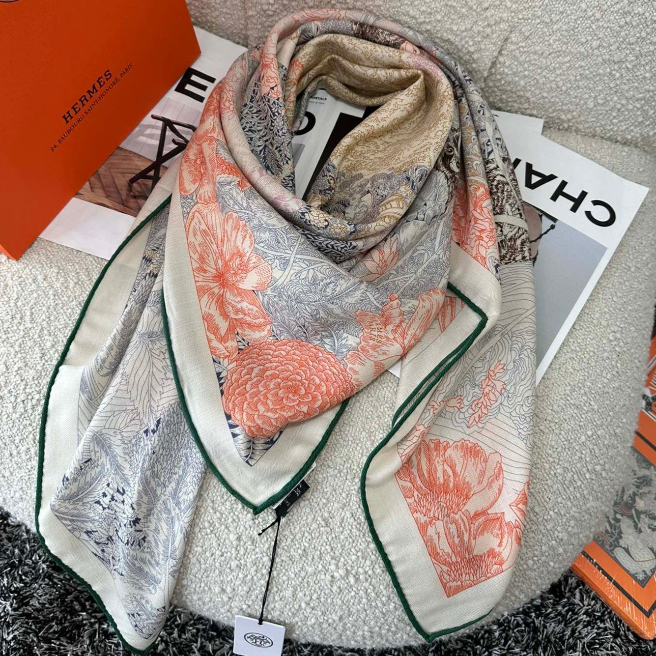 HERMES SCARF 135 CM COLORFUL 393105