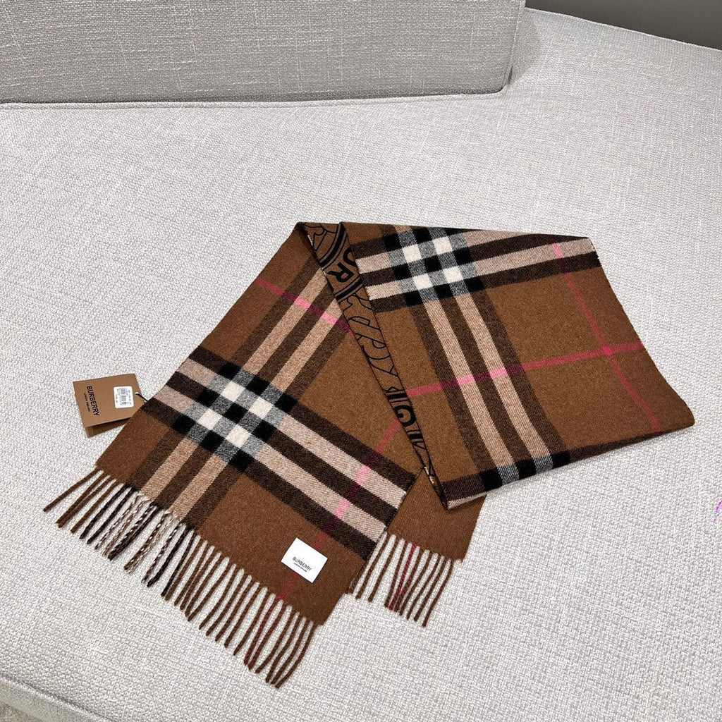 BURBERRY SCARF 168 CM IN CHOCOLATE BROWN CASHMERE 410086