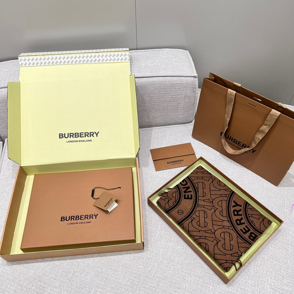 BURBERRY SCARF 168 CM IN CHOCOLATE BROWN CASHMERE 410086