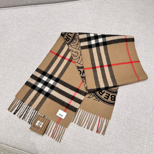 BURBERRY SCARF 168 CM IN CAMEL BEIGE CASHMERE 410088
