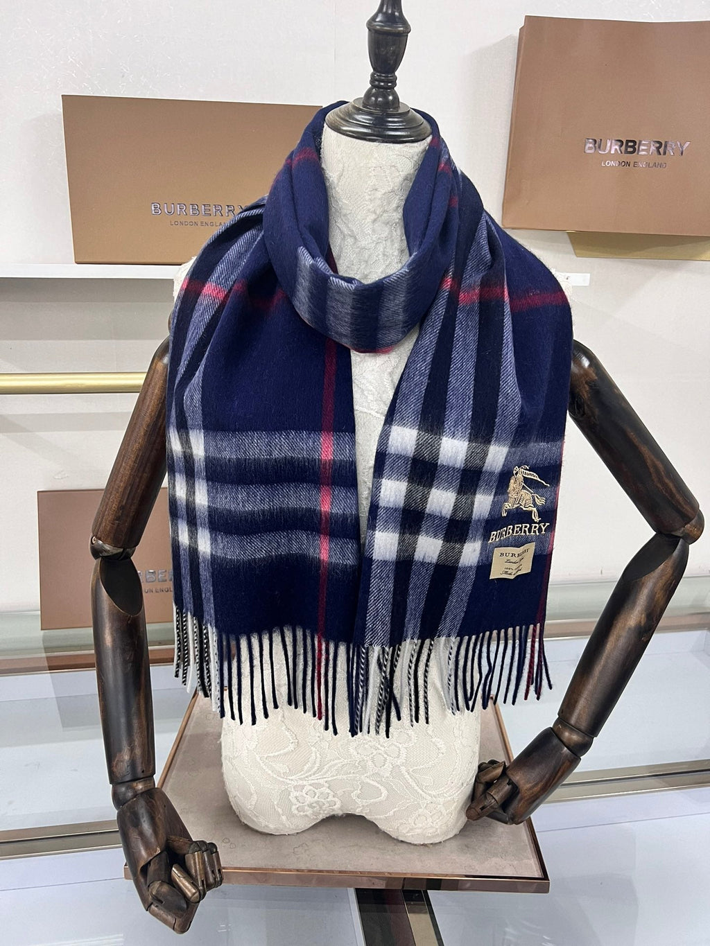 BURBERRY BBR SCARF 180 CM IN CASHMERE 732173