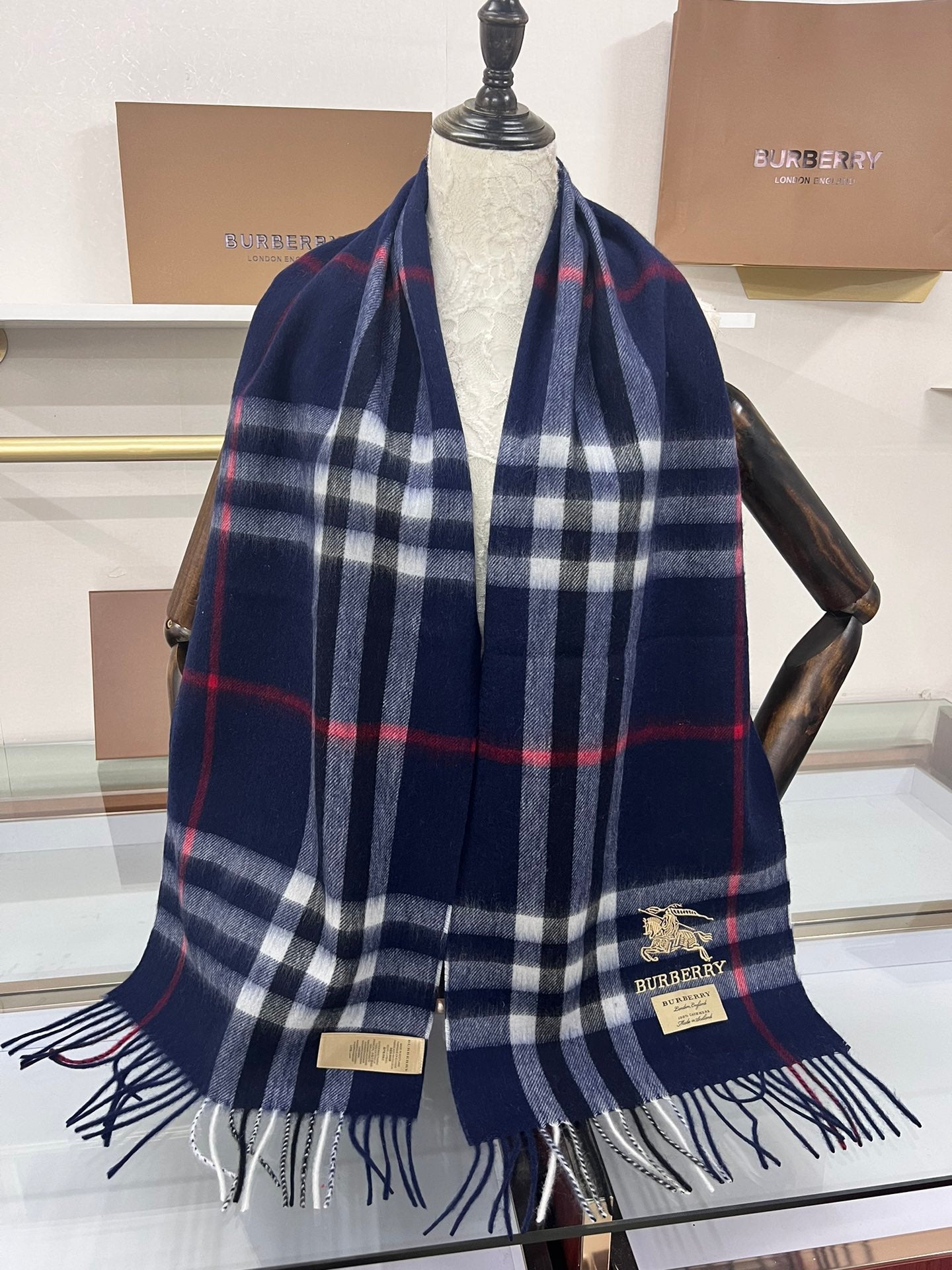 BURBERRY BBR SCARF 180 CM IN CASHMERE 732173