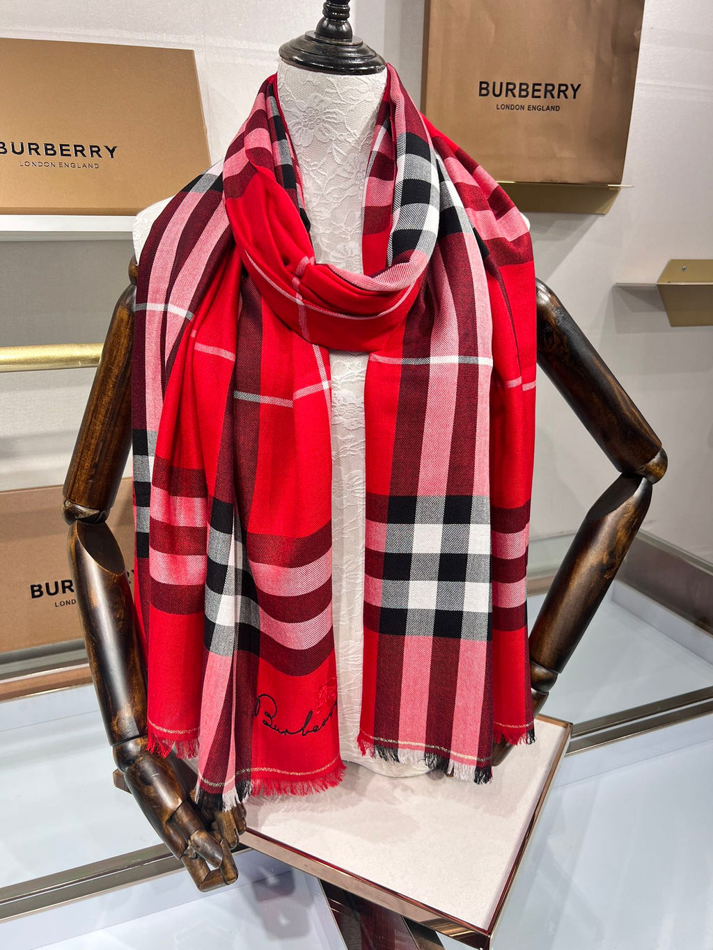 BURBERRY BBR SCARF 200 CM IN CASHMERE 490987