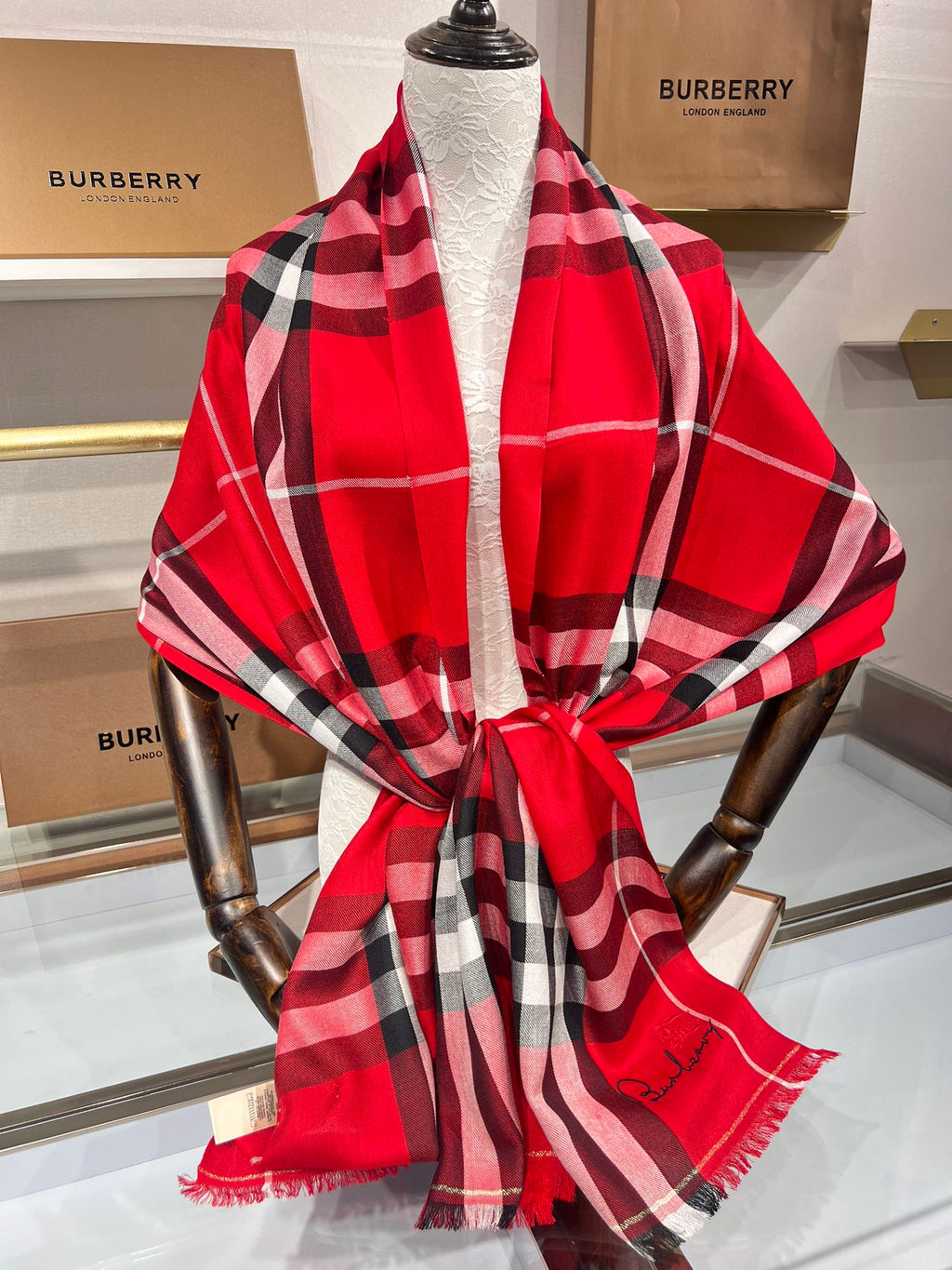 BURBERRY BBR SCARF 200 CM IN CASHMERE 490987