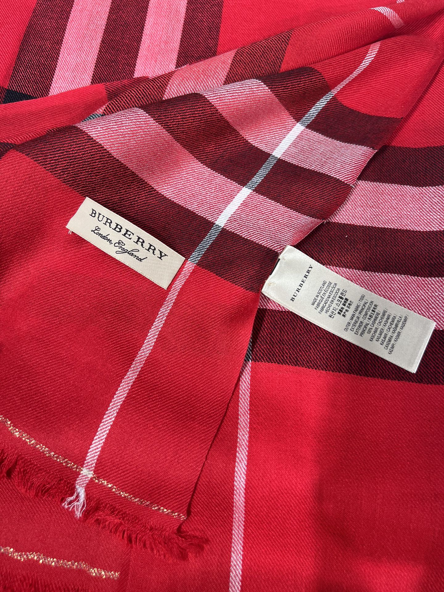 BURBERRY BBR SCARF 200 CM IN CASHMERE 490987