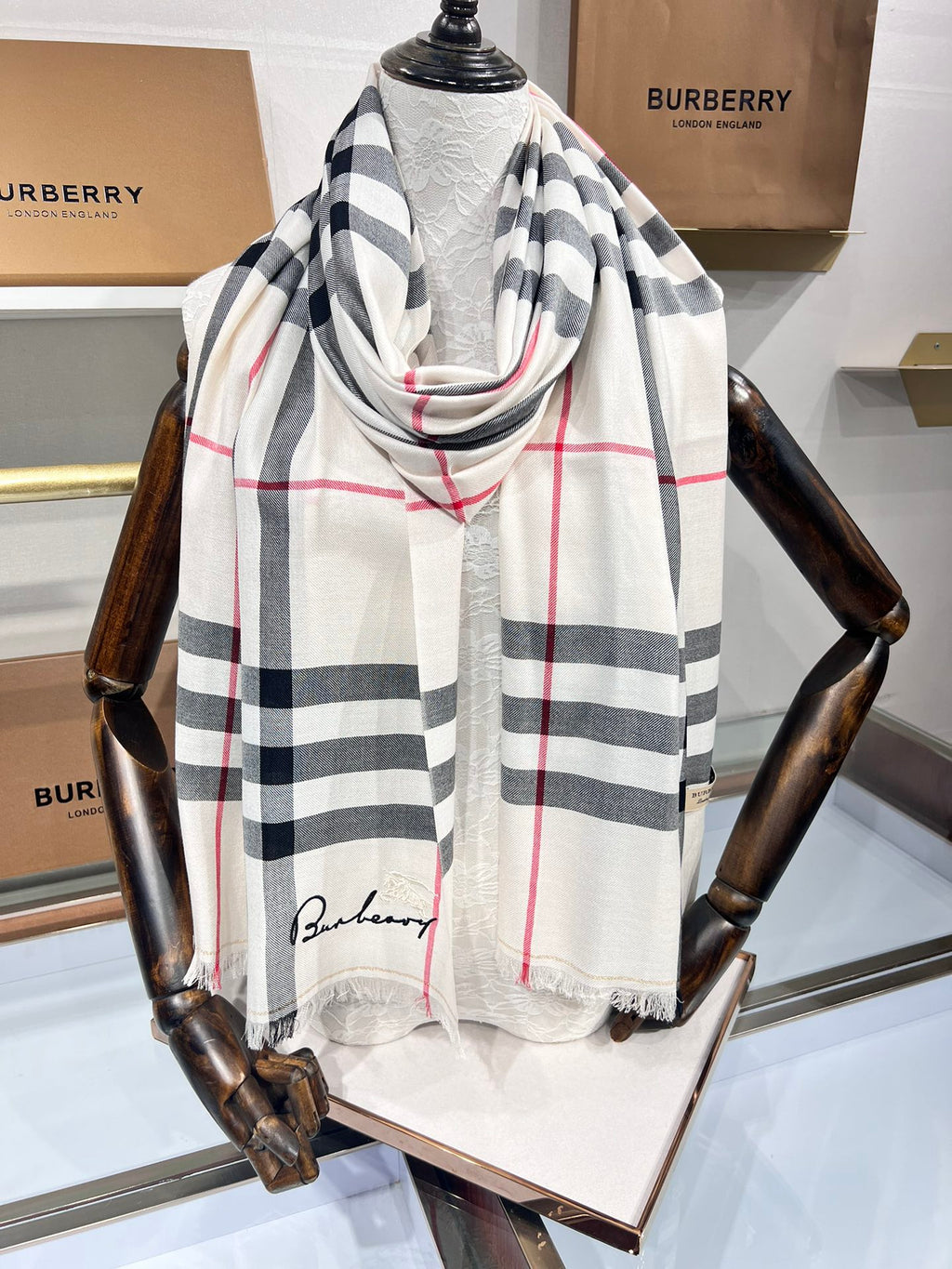 BURBERRY BBR SCARF 200 CM IN CASHMERE 490988