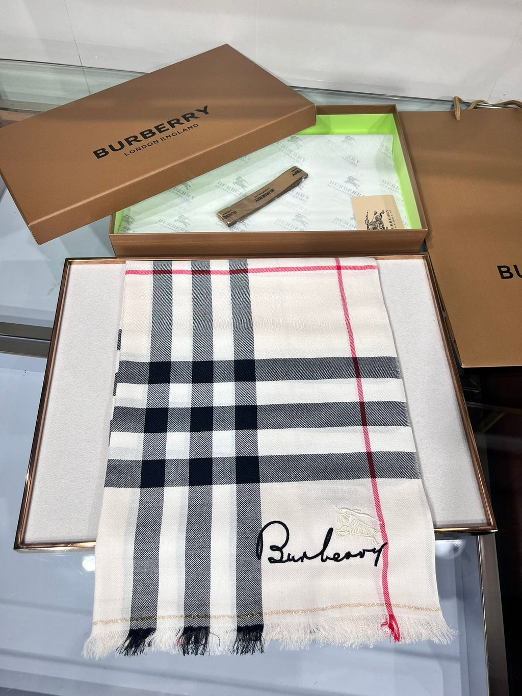 BURBERRY BBR SCARF 200 CM IN CASHMERE 490988