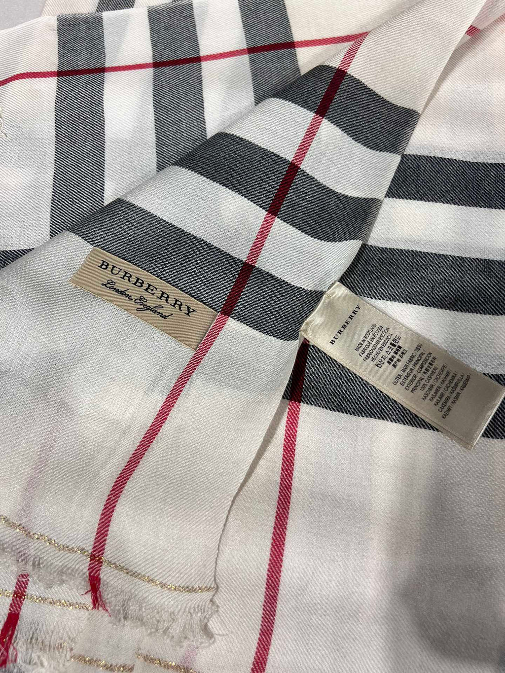 BURBERRY BBR SCARF 200 CM IN CASHMERE 490988