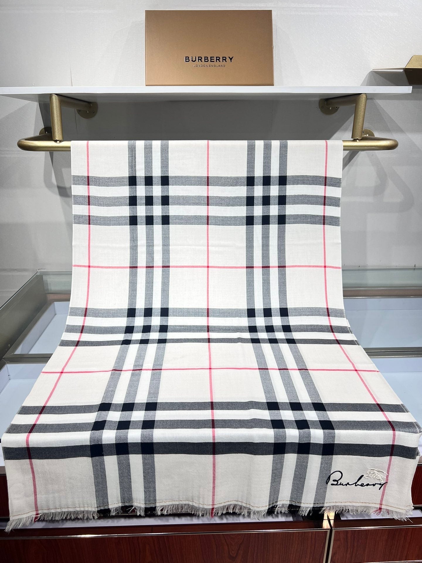 BURBERRY BBR SCARF 200 CM IN CASHMERE 490988