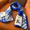 BURBERRY CHECK WOOL 182 CM SCARF COBALT BLUE 405043