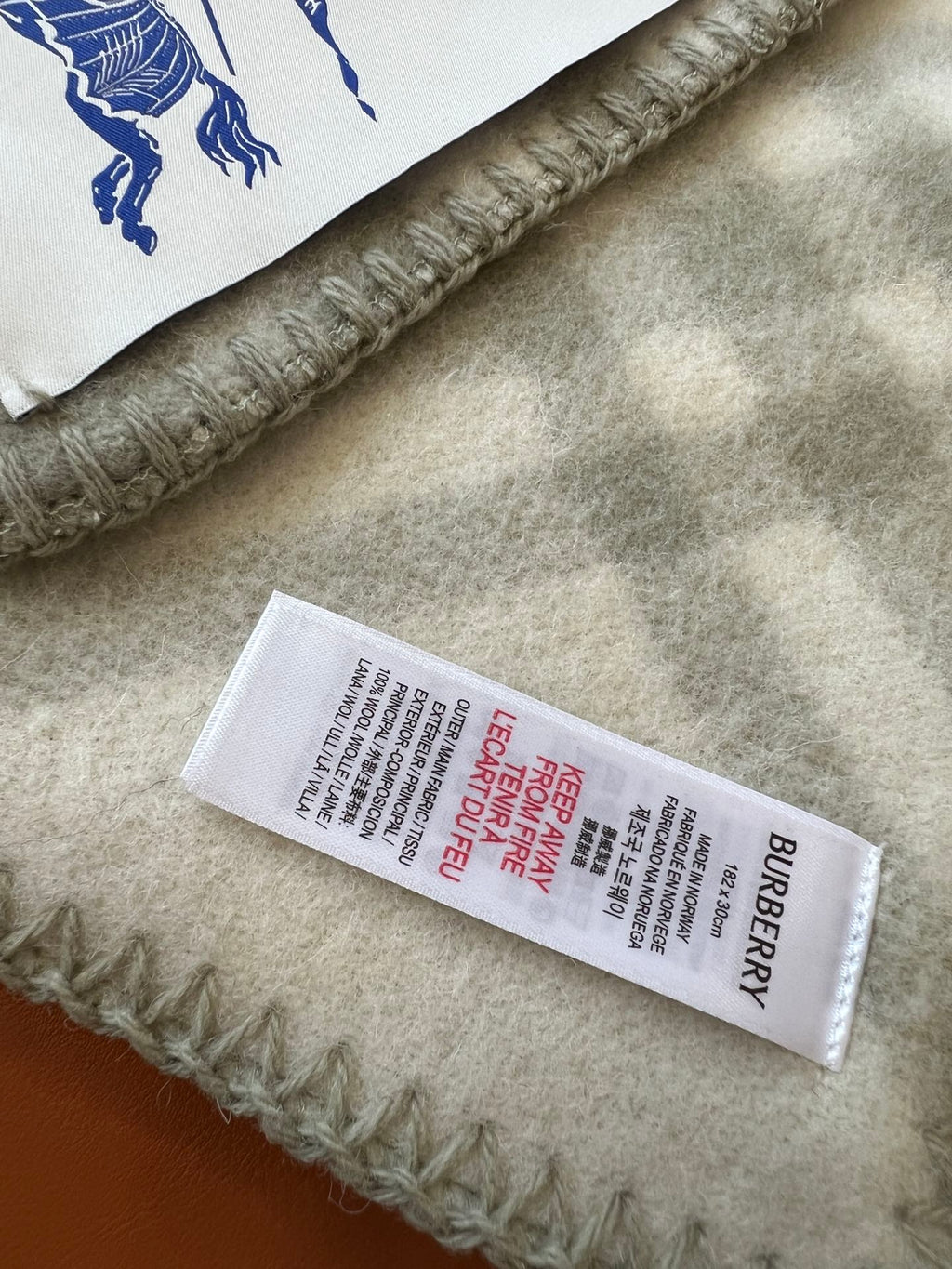 BURBERRY CHECK WOOL 182 CM SCARF PASTEL GRAY 405047