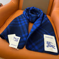 BURBERRY CHECK WOOL 182 CM SCARF NAVY BLUE 405049