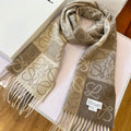 LOEWE SCARF 180 CM IN WHITE MIX BEIGE WOOL AND CASHMERE 410095