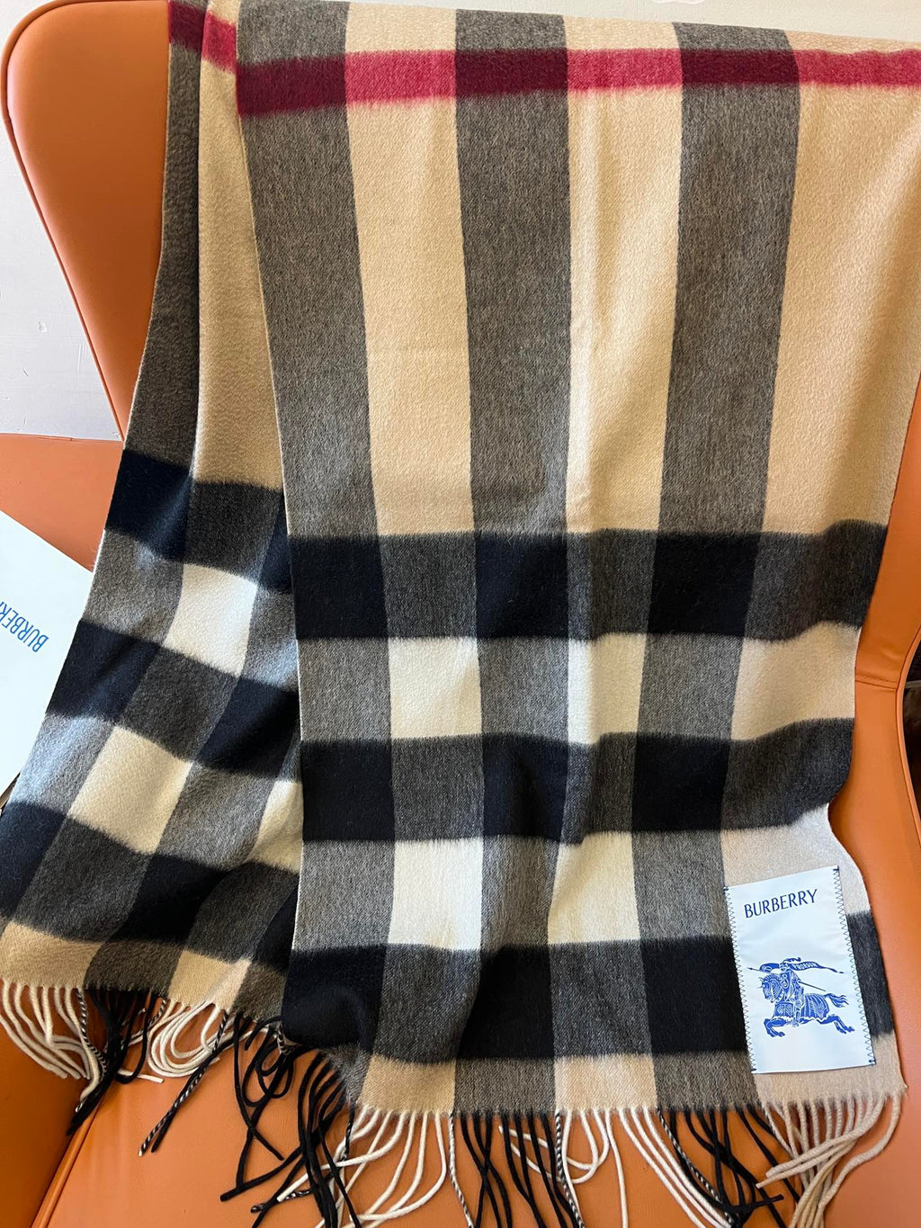 BURBERRY BBR SCARF 270 CM IN CASHMERE 492254