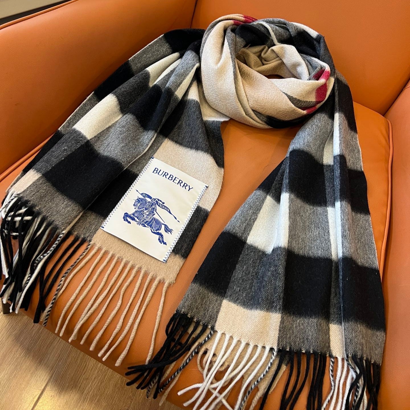 BURBERRY BBR SCARF 270 CM IN CASHMERE 492254