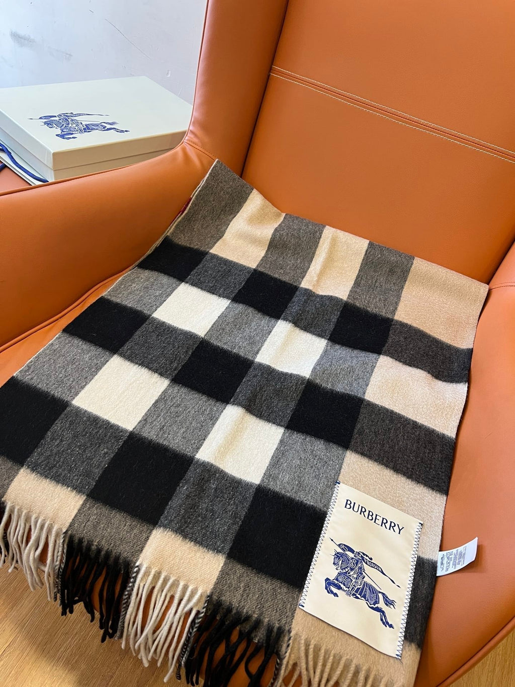 BURBERRY BBR SCARF 270 CM IN CASHMERE 492254