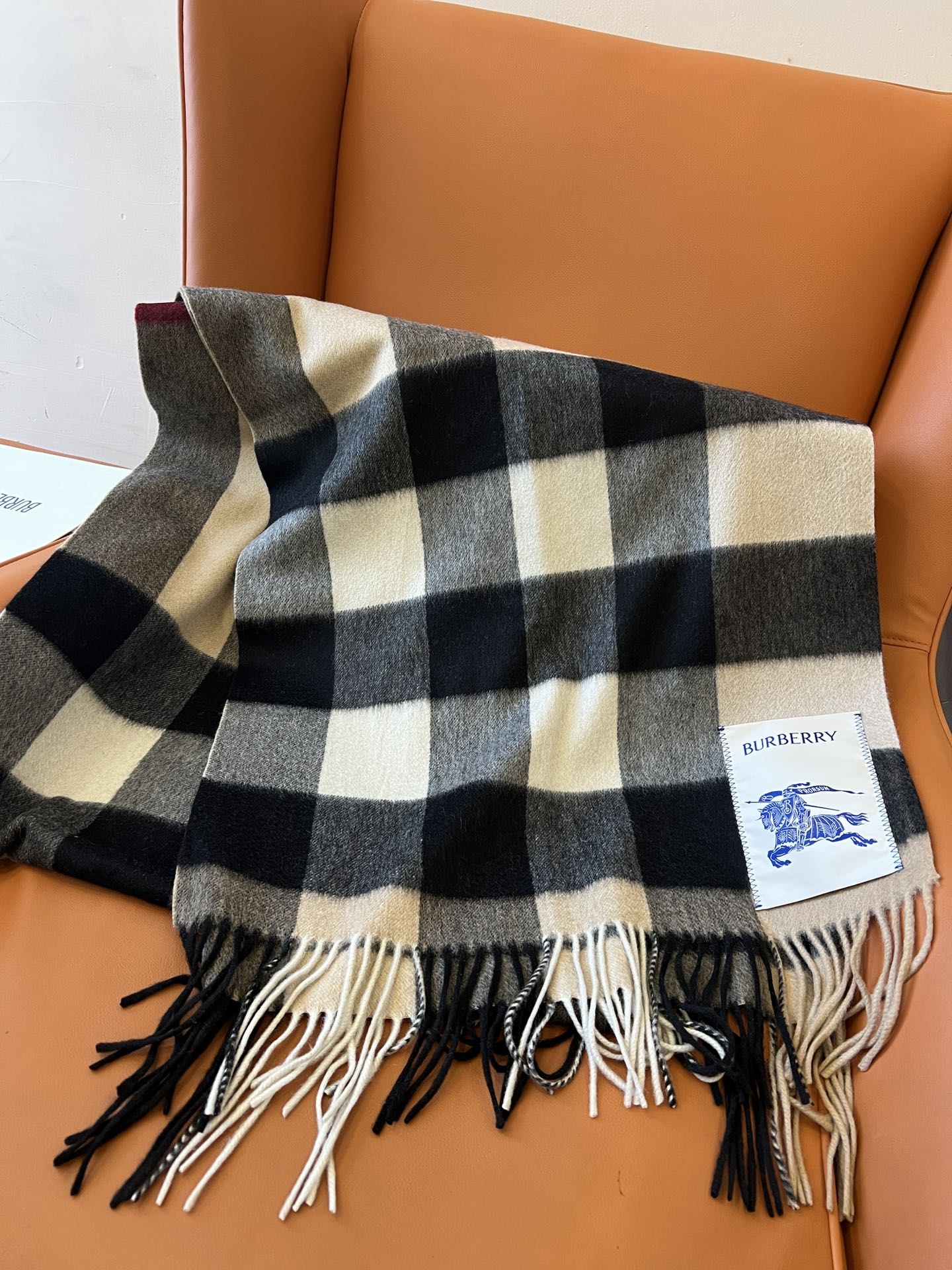BURBERRY BBR SCARF 270 CM IN CASHMERE 492254