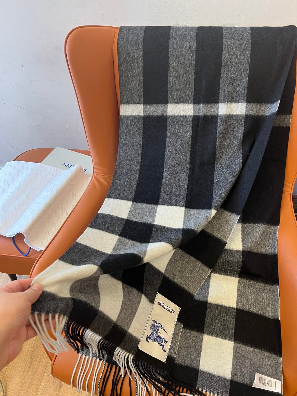 BURBERRY BBR SCARF 270 CM IN CASHMERE 492255