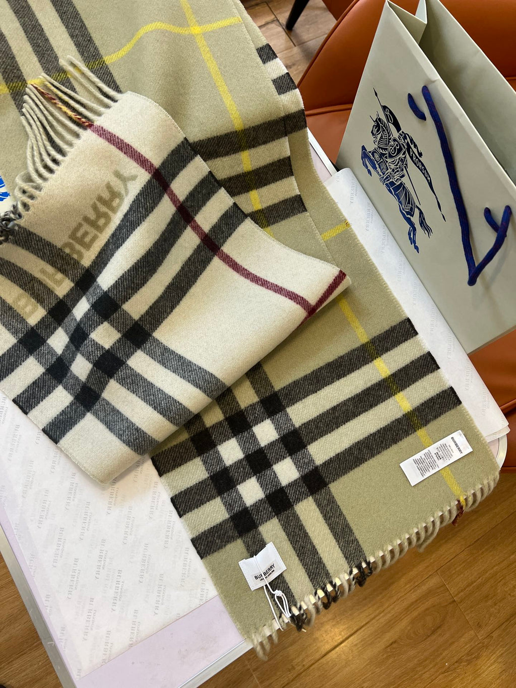 BURBERRY BBR SCARF 168 CM IN CASHMERE 489963