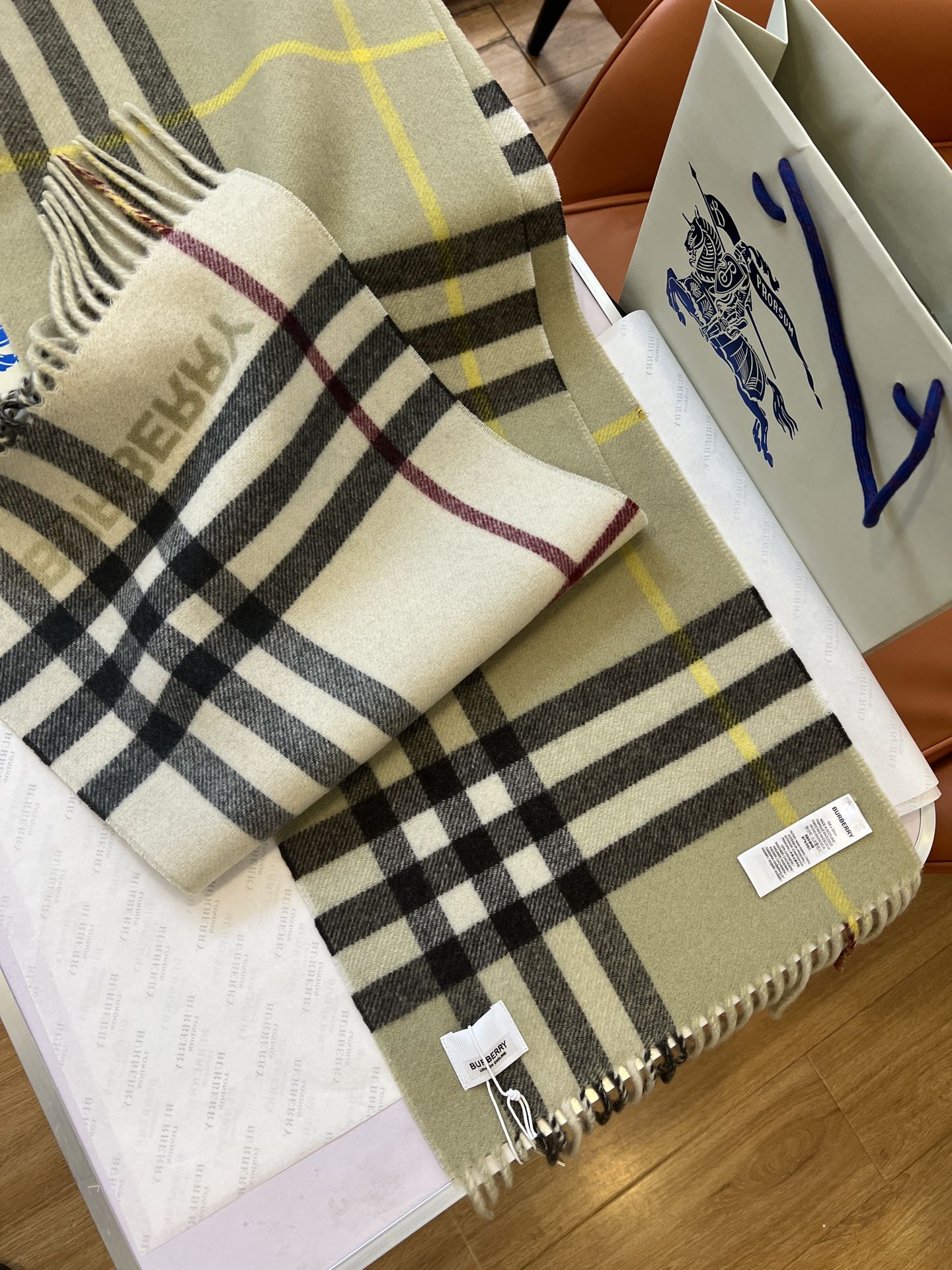 BURBERRY BBR SCARF 168 CM IN CASHMERE 489963