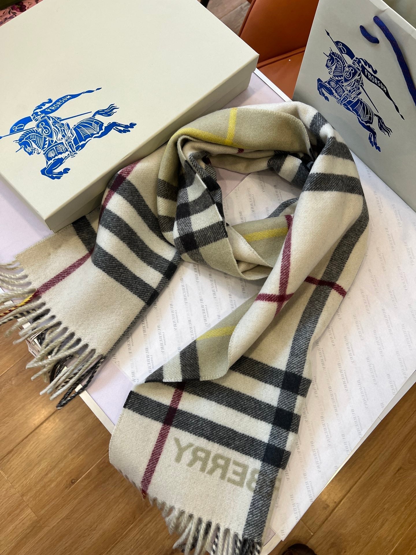 BURBERRY BBR SCARF 168 CM IN CASHMERE 489963