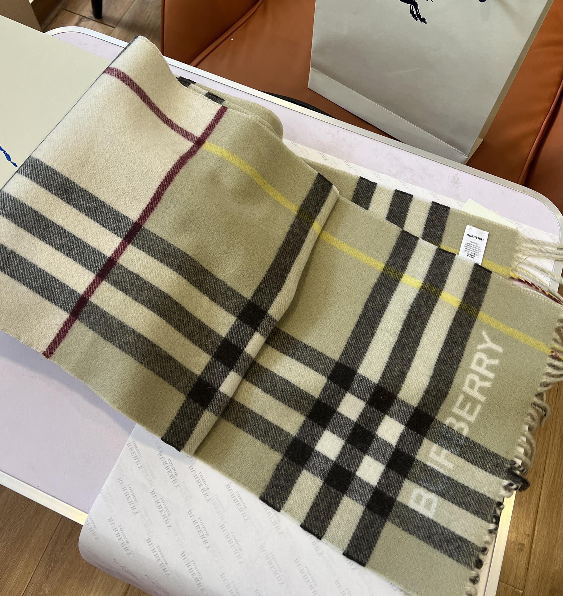 BURBERRY BBR SCARF 168 CM IN CASHMERE 489963
