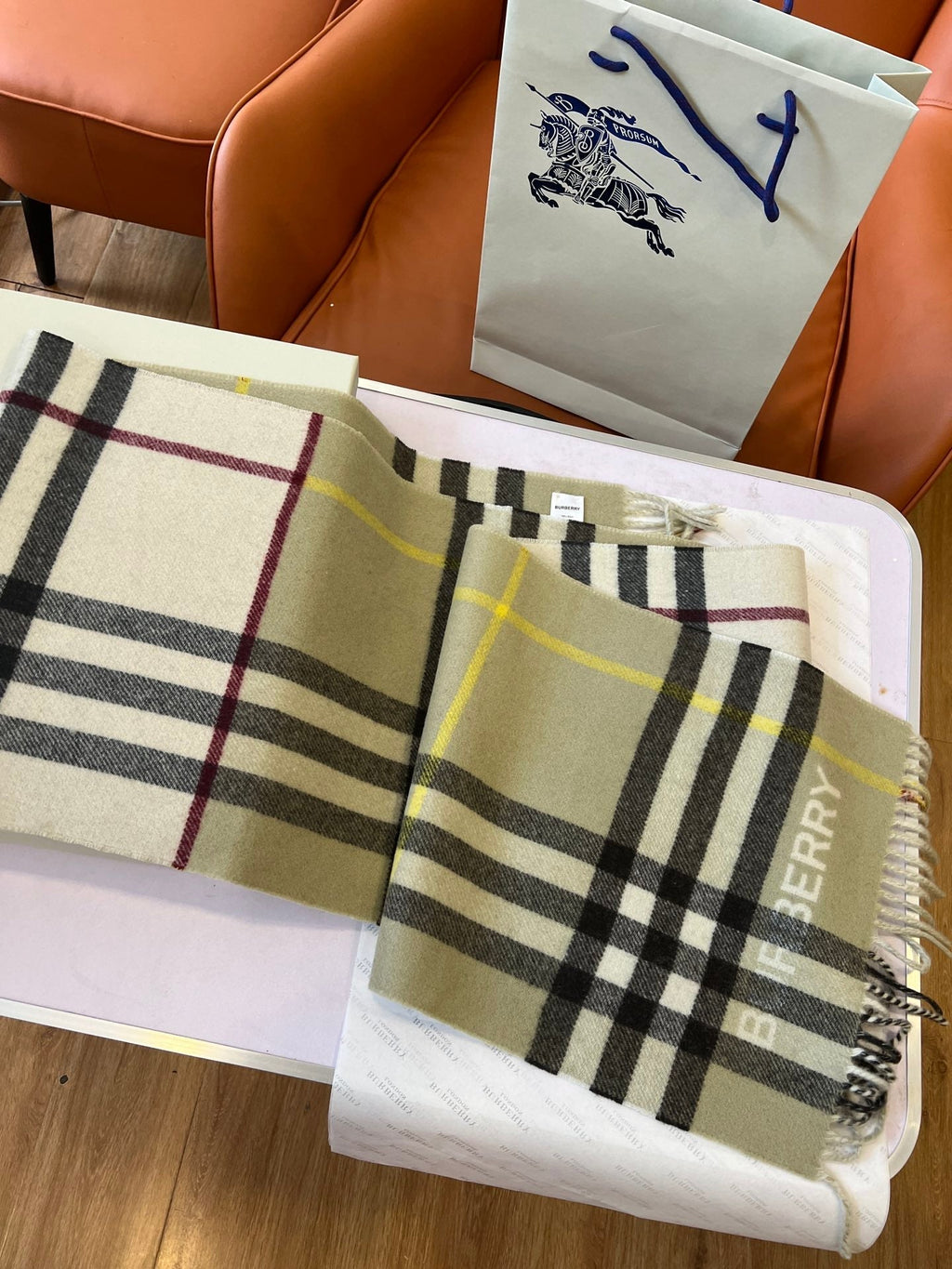 BURBERRY BBR SCARF 168 CM IN CASHMERE 489963
