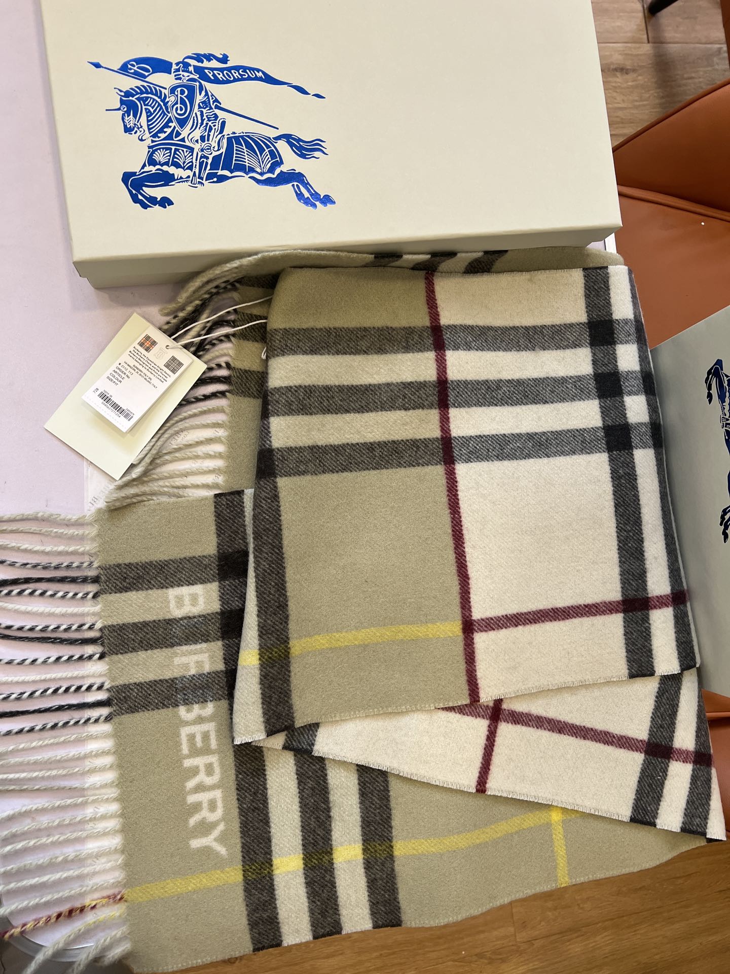 BURBERRY BBR SCARF 168 CM IN CASHMERE 489963