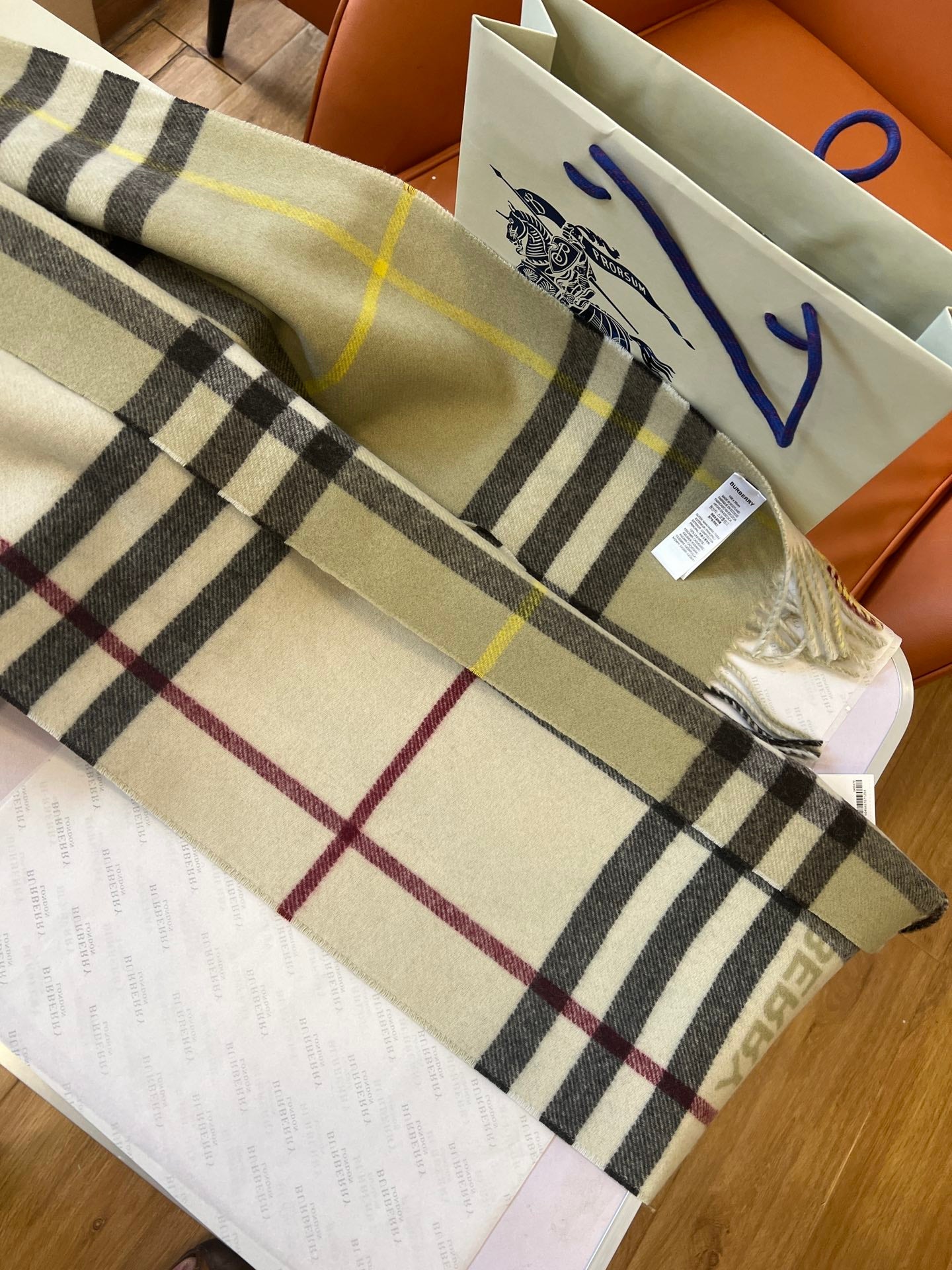 BURBERRY BBR SCARF 168 CM IN CASHMERE 489963