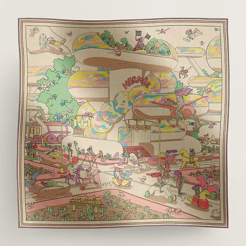 HERMES LOCOMOTION SHAWL 135 CM COLORFUL 385393