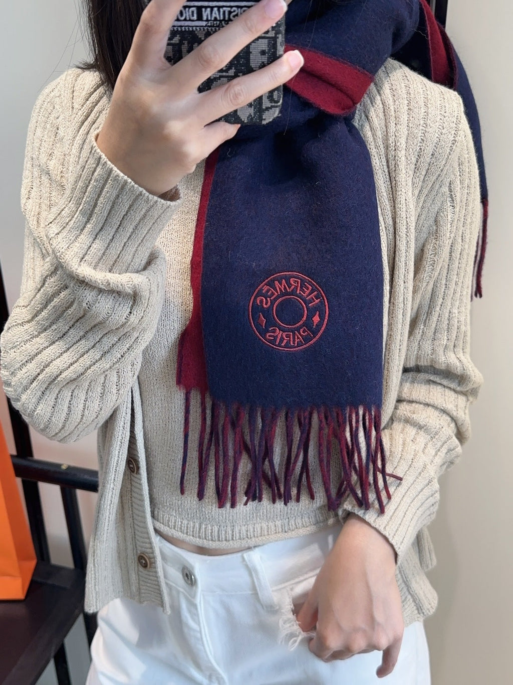 HERMES HERMES 25S SCARF 190 IN CASERE 854619