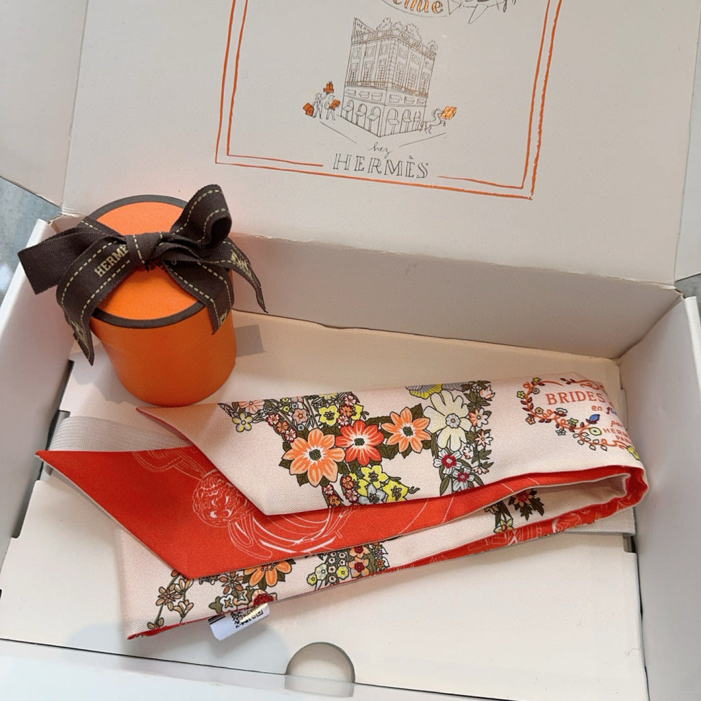 HERMES HERMES 25S SILK NECKERCHIEF 86 IN SILK 714378