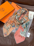 HERMES HERMES 25S SCARF 140 IN SILK CASERE 985834