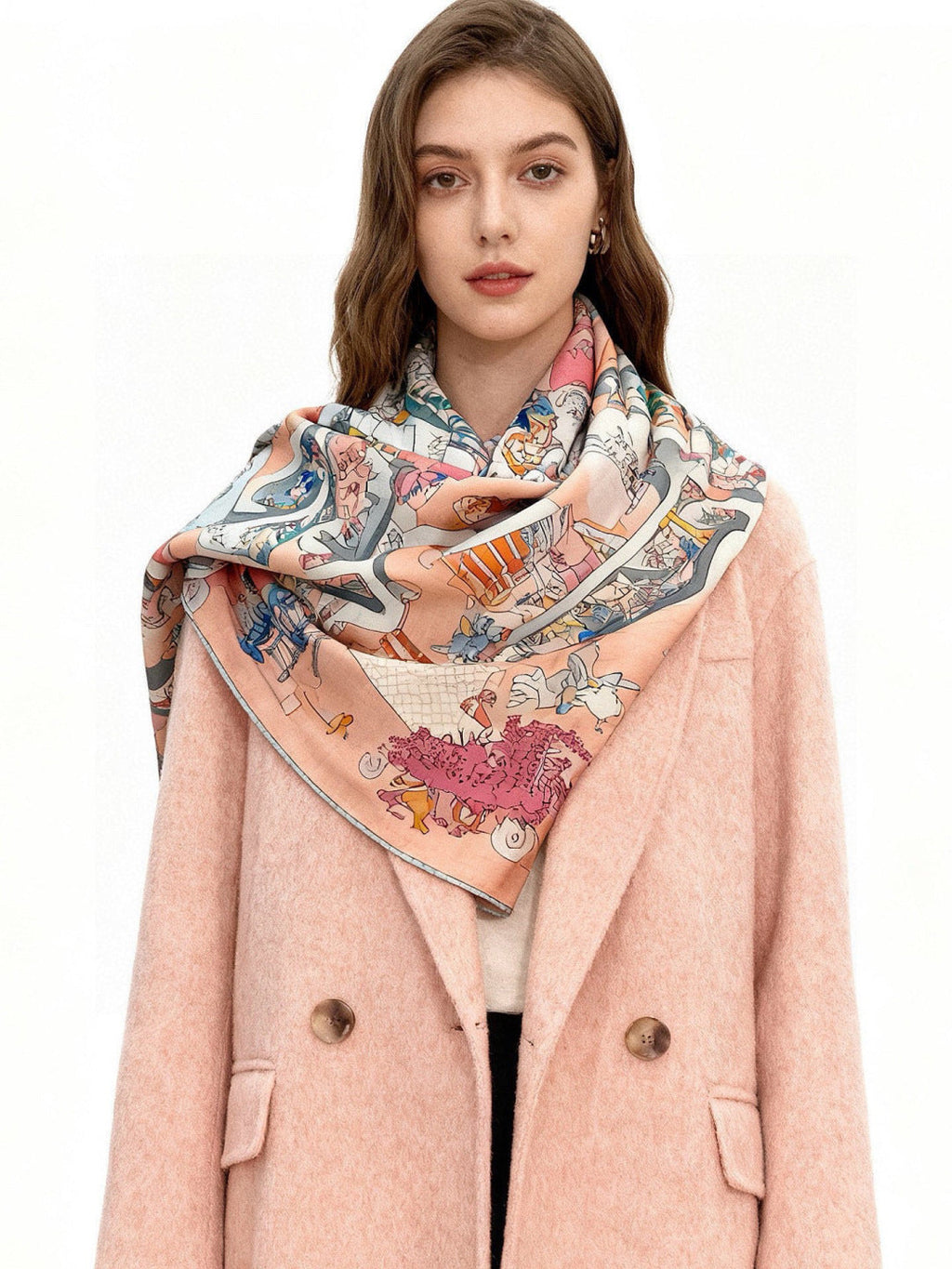HERMES HERMES 25S SCARF 140 IN SILK CASERE 985834