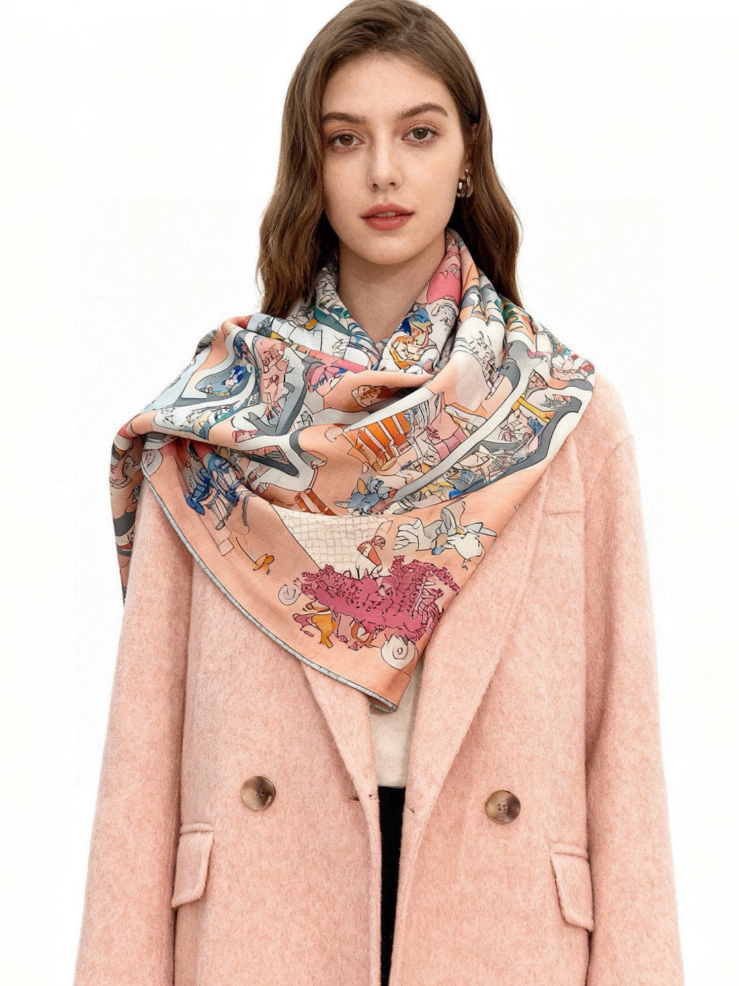 HERMES HERMES 25S SCARF 140 IN SILK CASERE 985834