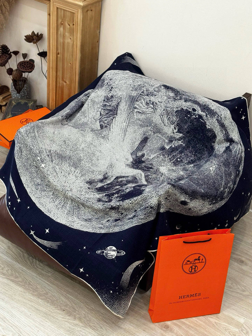 HERMES HERMES 25S SCARF 140 IN SILK CASERE 987418