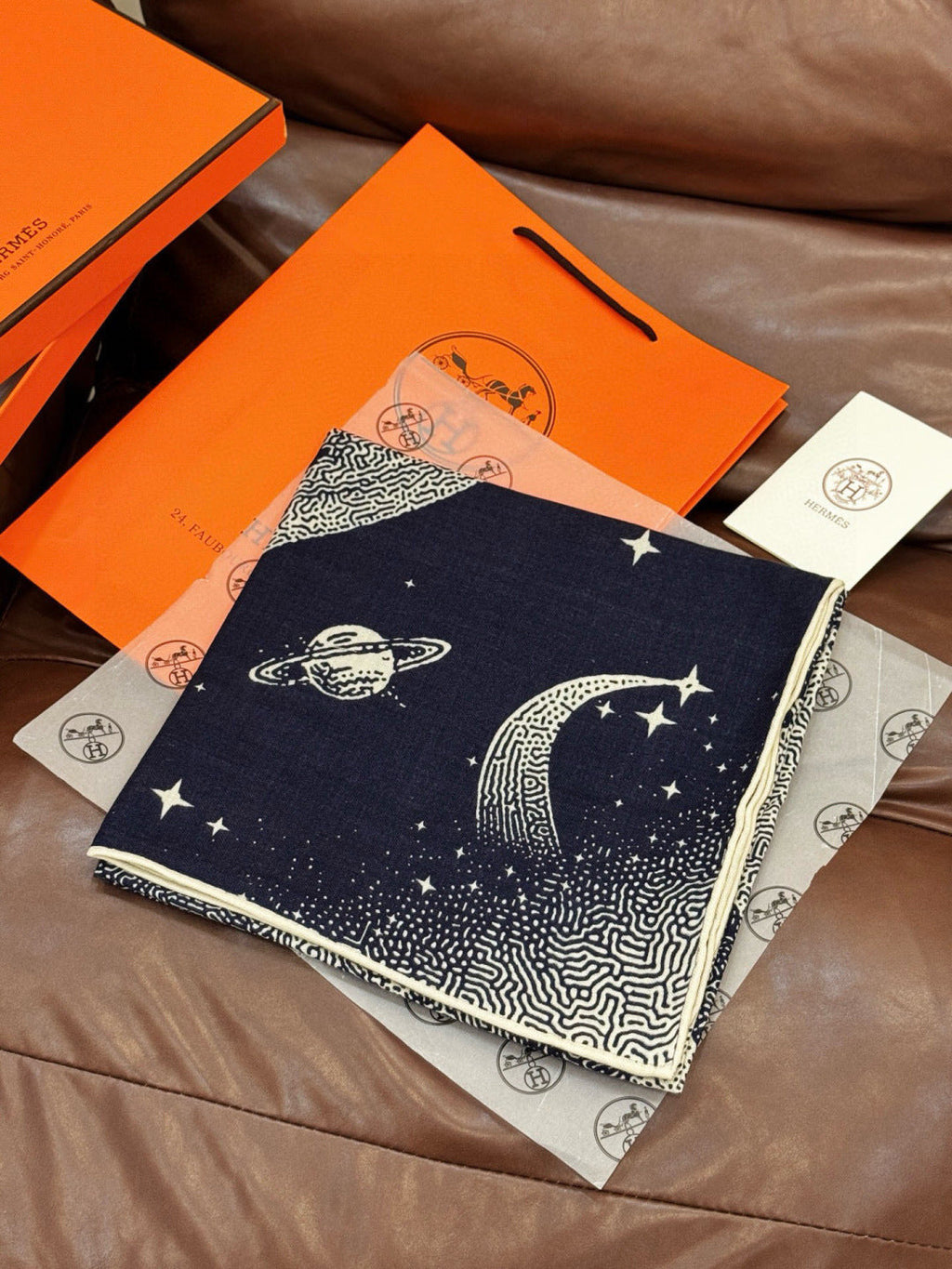 HERMES HERMES 25S SCARF 140 IN SILK CASERE 987418