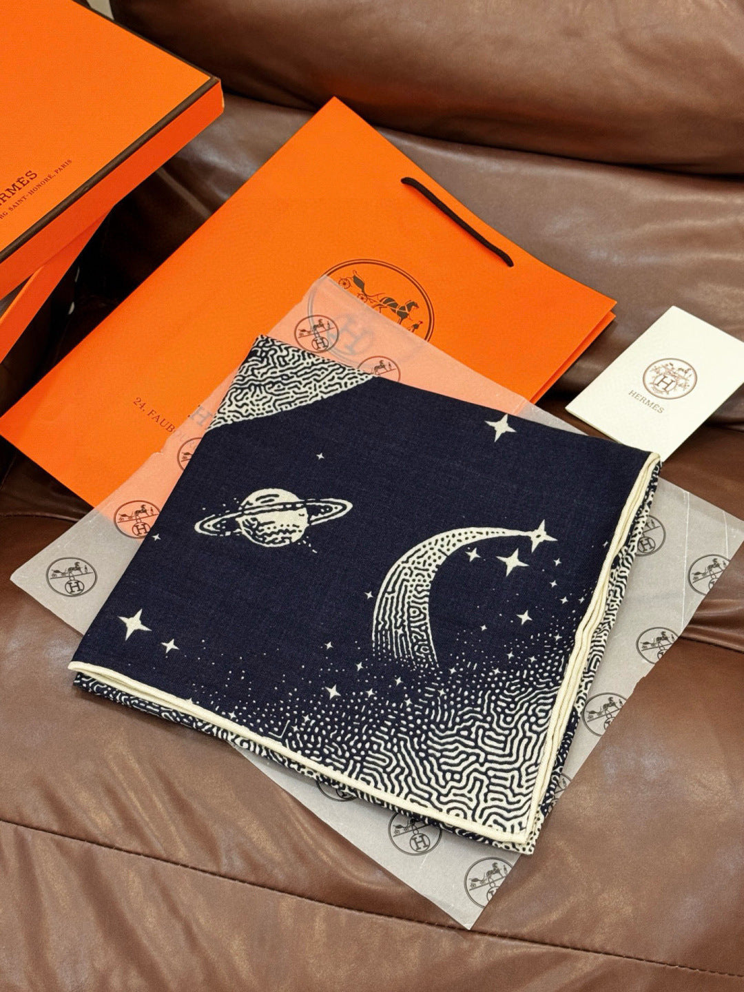 HERMES HERMES 25S SCARF 140 IN SILK CASERE 987418